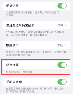 西城苹果授权维修站分享iPhone轻点无法唤醒怎么办 