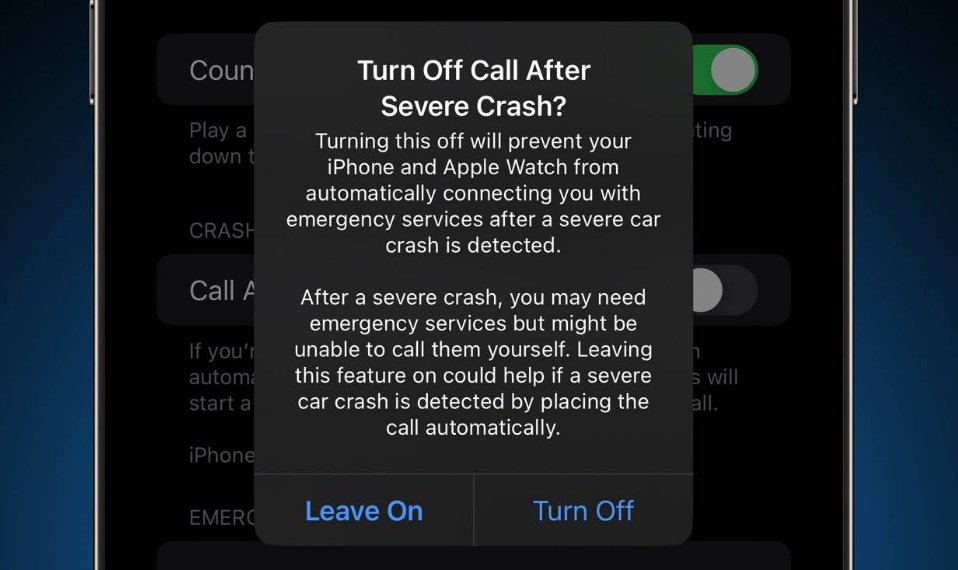 西城苹果14维修分享 iPhone 14 和 Apple Watch 上关闭崩溃检测 